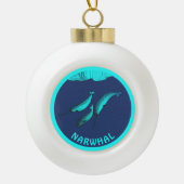 Narwhal onder het ijs keramische bal ornament (Voorkant)