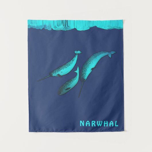 Narwhal onder het ijs wandkleed (Voorkant)