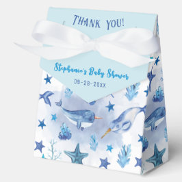 Narwhal Onder het Zee Baby shower gunstbox Bedankdoosjes