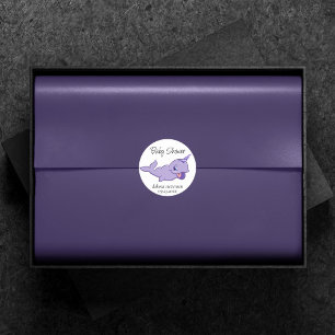 Narwhal Paars Lavender Magical Baby shower Ronde Sticker