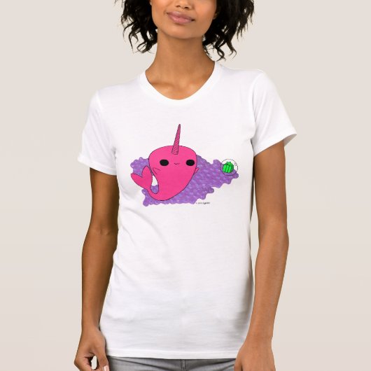 Narwhal (Paarse bubbels) T-shirt (Voorkant)