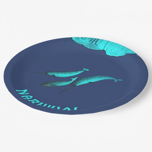 Narwhal Papieren Bordje (Gekanteld)