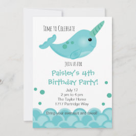 Narwhal Party Invitation Kaart