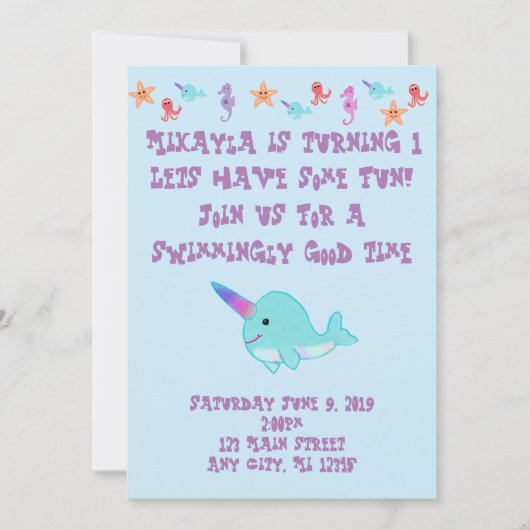 Narwhal persoonlijk kaart (Voorkant)