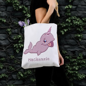 Narwhal Pink | Girly Kawaii Chibi Cartoon Diaper Tote Bag