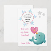 Narwhal play doh Valentijn cadeaukaart Informatiekaartje (Voorkant / Achterkant)