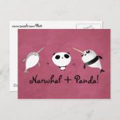 Narwhal plus Panda! Briefkaart (Voorkant / Achterkant)