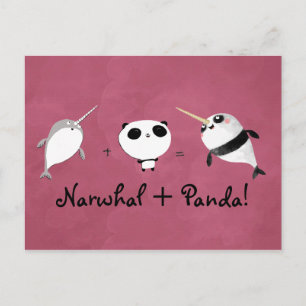 Narwhal plus Panda! Briefkaart