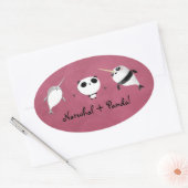 Narwhal plus Panda! Ovale Sticker (Envelop)