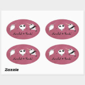 Narwhal plus Panda! Ovale Sticker (Vel)