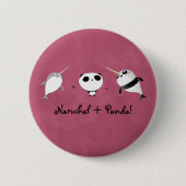 Narwhal plus Panda! Ronde Button 5,7 Cm (Voorkant)