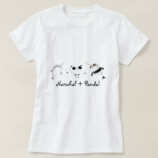 Narwhal plus Panda! T-shirt (Design voorkant)
