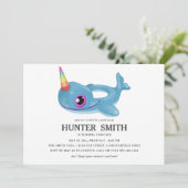 Narwhal Pool Float Birthday Pool Kaart (Staand voorkant)