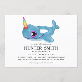 Narwhal Pool Float Birthday Pool Kaart
