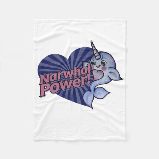 Narwhal Power Fleece Deken (Voorkant)