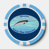 Narwhal - Red de Eenhoorn Poker Chips (Voorkant)