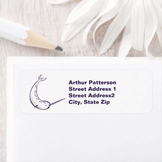 Narwhal retouradres label wit (Insitu)