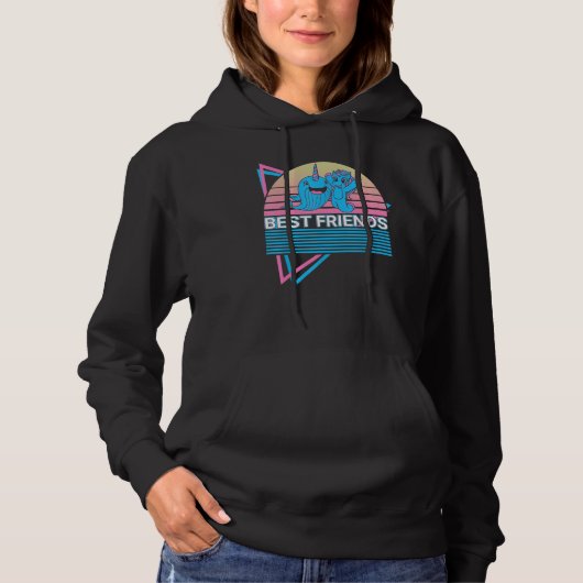 Narwhal Retro Best Friends Hoodie (Voorkant)