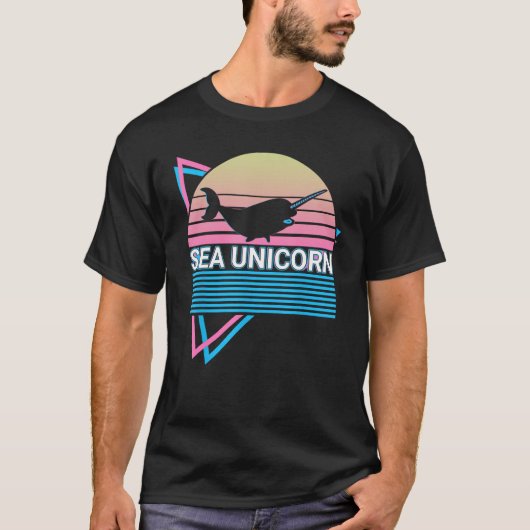 Narwhal Retro Sea Unicorn T-shirt (Voorkant)