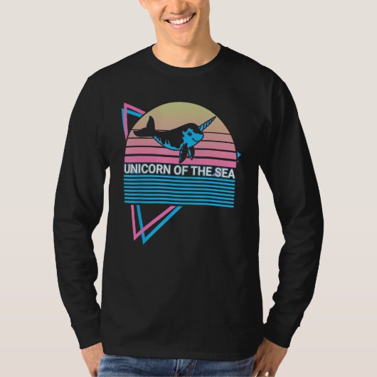Narwhal Retro Unicorn Of The Sea T-shirt (Voorkant)