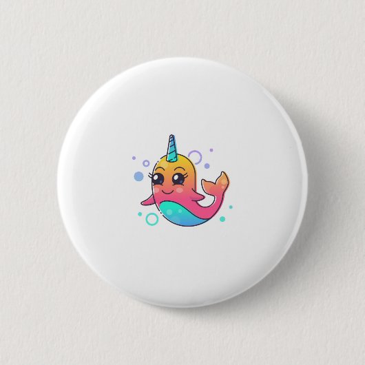 Narwhal Ronde Button 5,7 Cm (Voorkant)