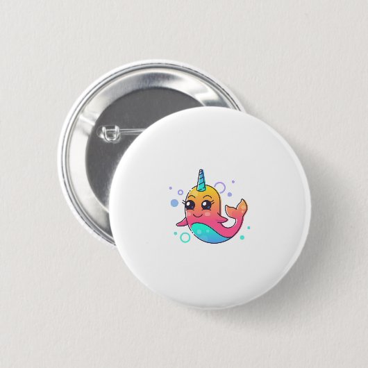 Narwhal Ronde Button 5,7 Cm (Voorkant /achterkant)