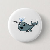 Narwhal. Ronde Button 5,7 Cm (Voorkant)