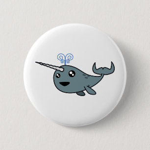 Narwhal. Ronde Button 5,7 Cm
