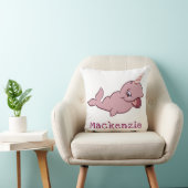 Narwhal Roze | Muts Kawaii Chibi Cartoon Maatwerk Kussen (Stoel)