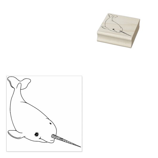 Narwhal Rubber Stamp Rubberstempel (Gestempeld)