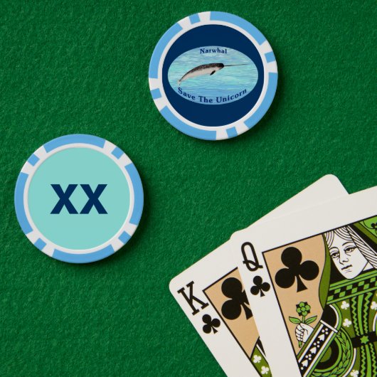 Narwhal - Save The Unicorn Poker Chips (Pokertafel (Dubbel))