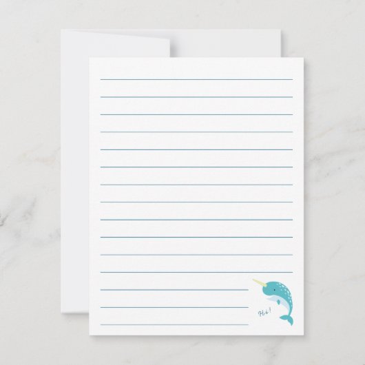 Narwhal Schattige Kind Bedankkaart (Achterkant)