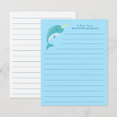 Narwhal Schattige Kind Bedankkaart (Voorkant / Achterkant)