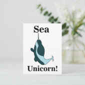 Narwhal Sea Unicorn Funny Briefkaart (Staand voorkant)