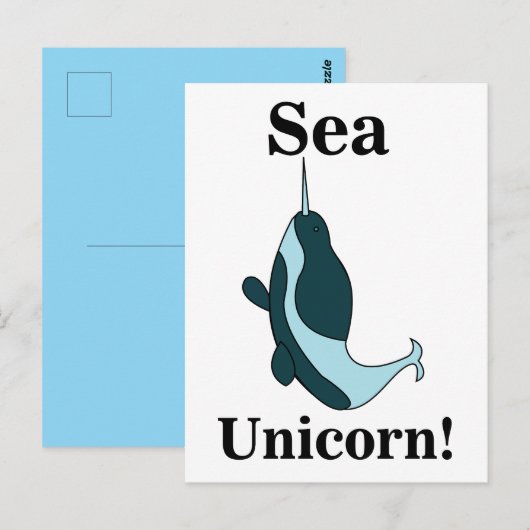 Narwhal Sea Unicorn Funny Briefkaart (Voorkant / Achterkant)