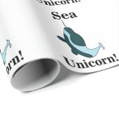 Narwhal Sea Unicorn Funny Cadeaupapier (Rol Hoek)