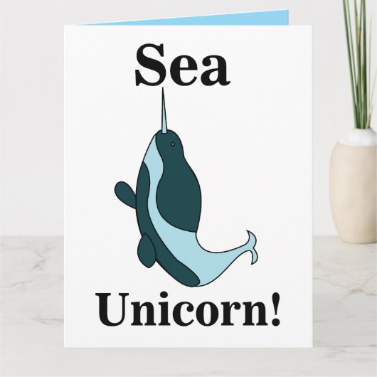 Narwhal Sea Unicorn Funny Kaart (Voorkant)