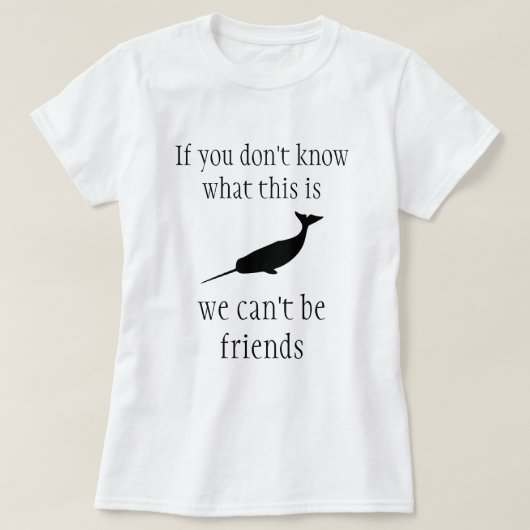 Narwhal Silhouette Funny T-shirt (Design voorkant)