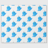 Narwhal snewball vecht! cadeaupapier (Vlak)