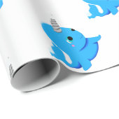 Narwhal snewball vecht! cadeaupapier (Rol Hoek)