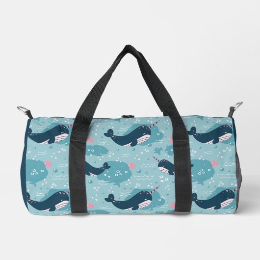 Narwhal speeltijd gepersonaliseerd plunjezak (Voorkant)