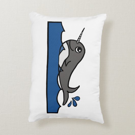 Narwhal Splash Accent Kussen (Achterkant (Verticaal))