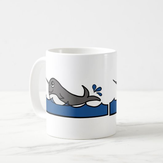Narwhal Splash Koffiemok (Voorkant links)