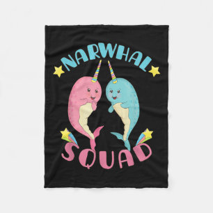 Narwhal Squad Schattige Kawaii Narwhals Narwhale Fleece Deken