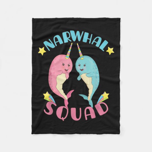 Narwhal Squad Schattige Kawaii Narwhals Narwhale Fleece Deken (Voorkant)