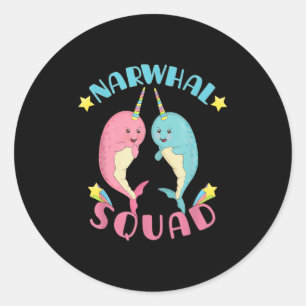 Narwhal Squad Schattige Kawaii Narwhals Narwhale Ronde Sticker