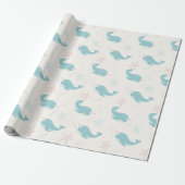 Narwhal & Starfish Patroon Wit Cadeaupapier (Uitgerold)
