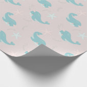 Narwhal & Starfish Pattern Light Roze Cadeaupapier (Hoek)