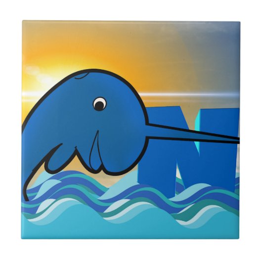 narwhal tegeltje (Voorkant)