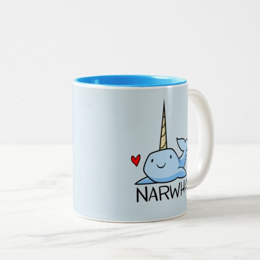 Narwhal Tweekleurige Koffiemok (Voorkant rechts)